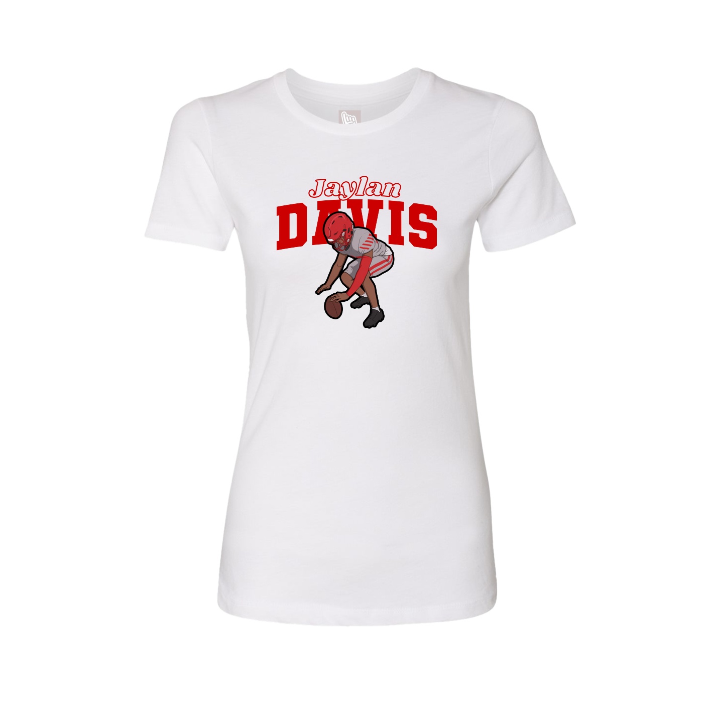 Fitted Women's Tee — Name Arch in White