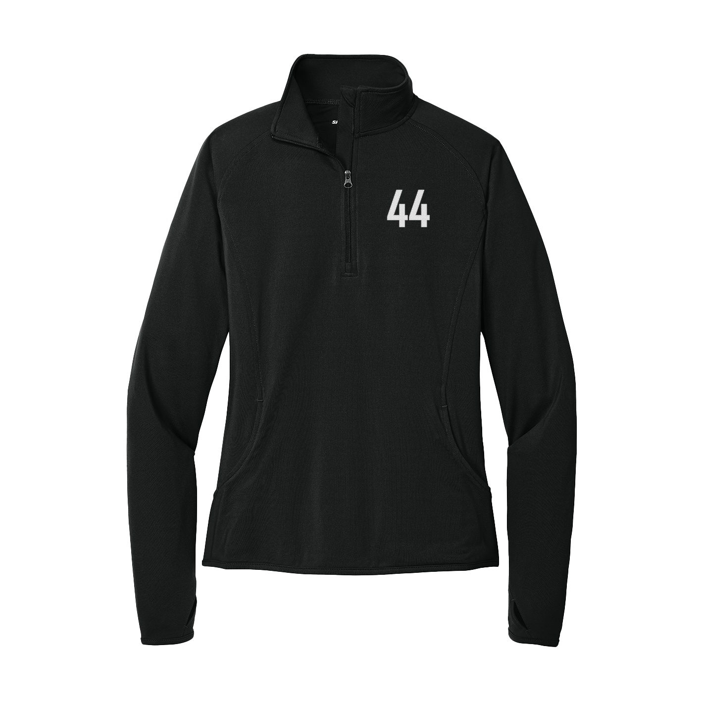Women's Q-Zip Pullover — Front Shirsy in Black