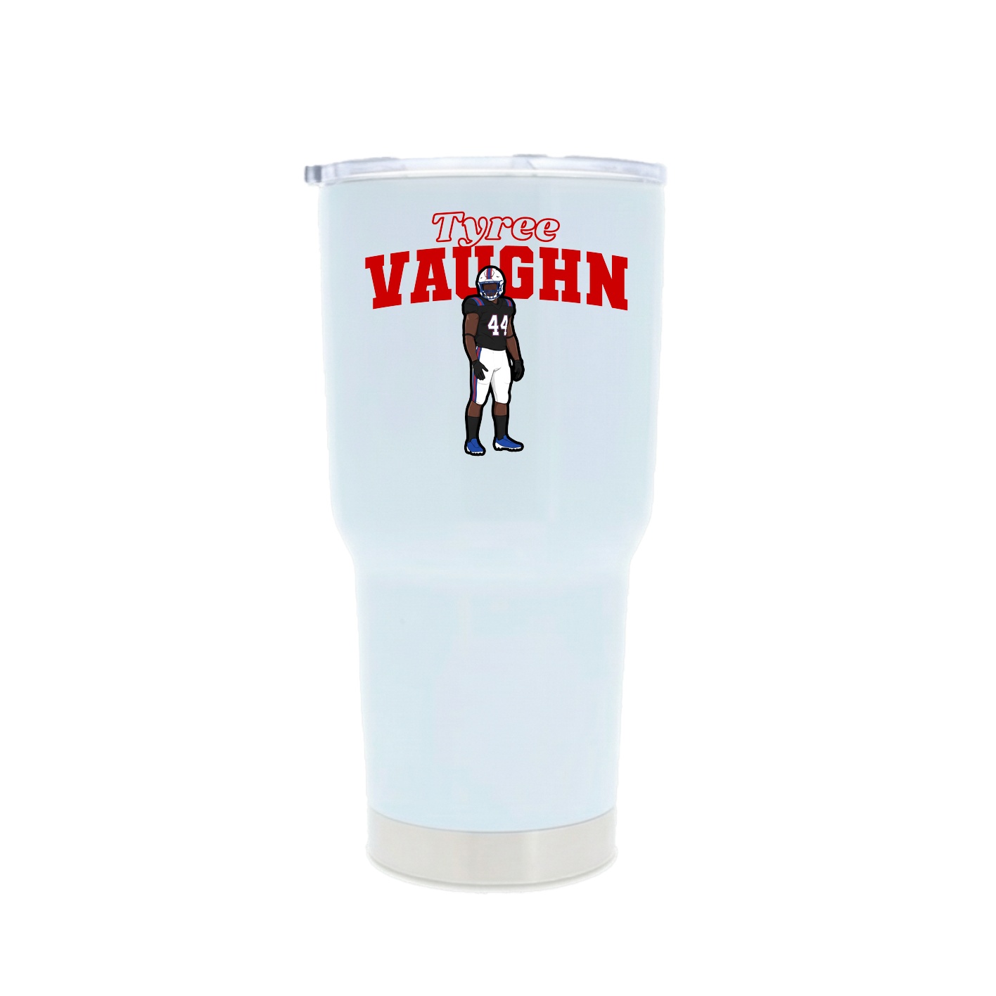 30oz Stainless Steel Tumbler — Name Arch in White
