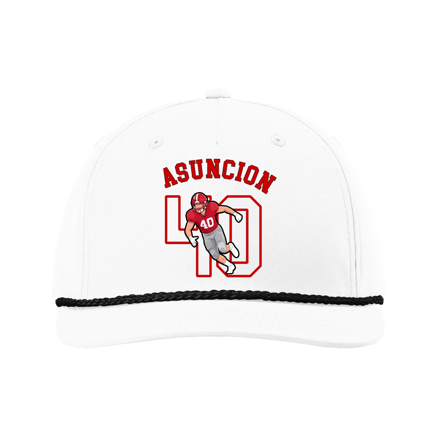 Five-Panel Classic Rope Cap — Shirsey Arch in White