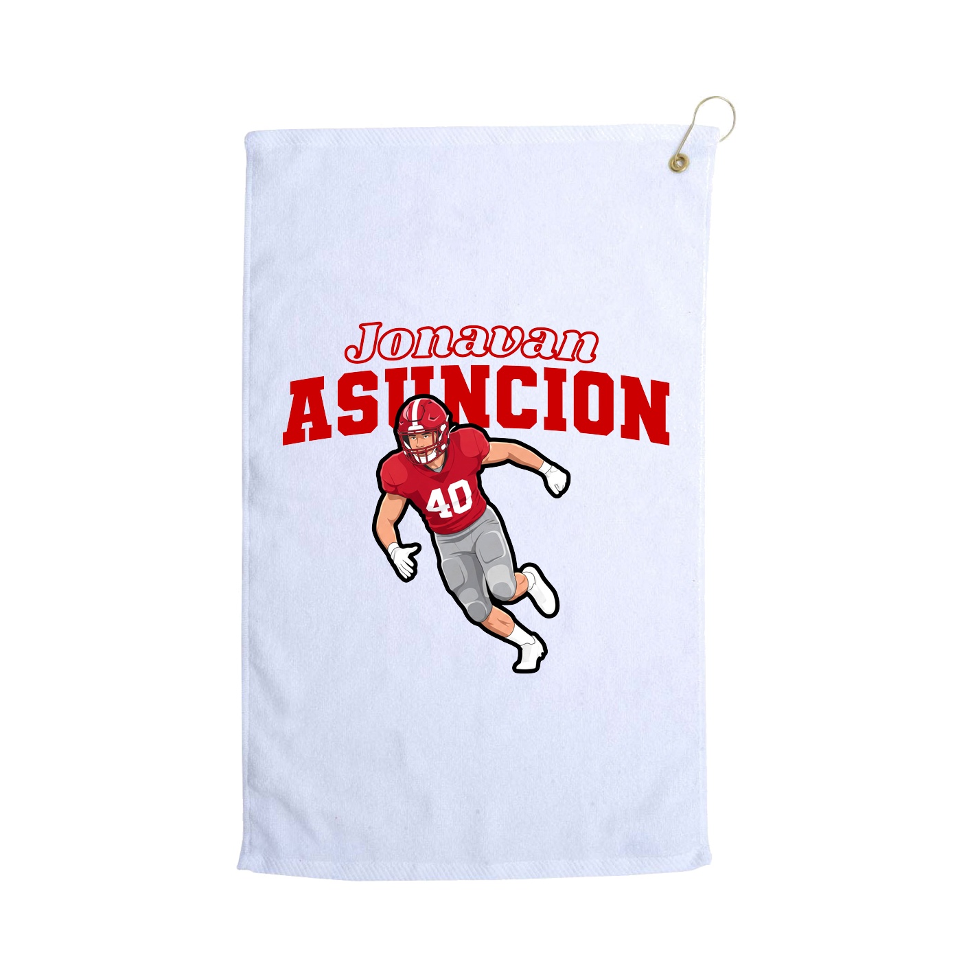 Golf Towel — Name Arch in White