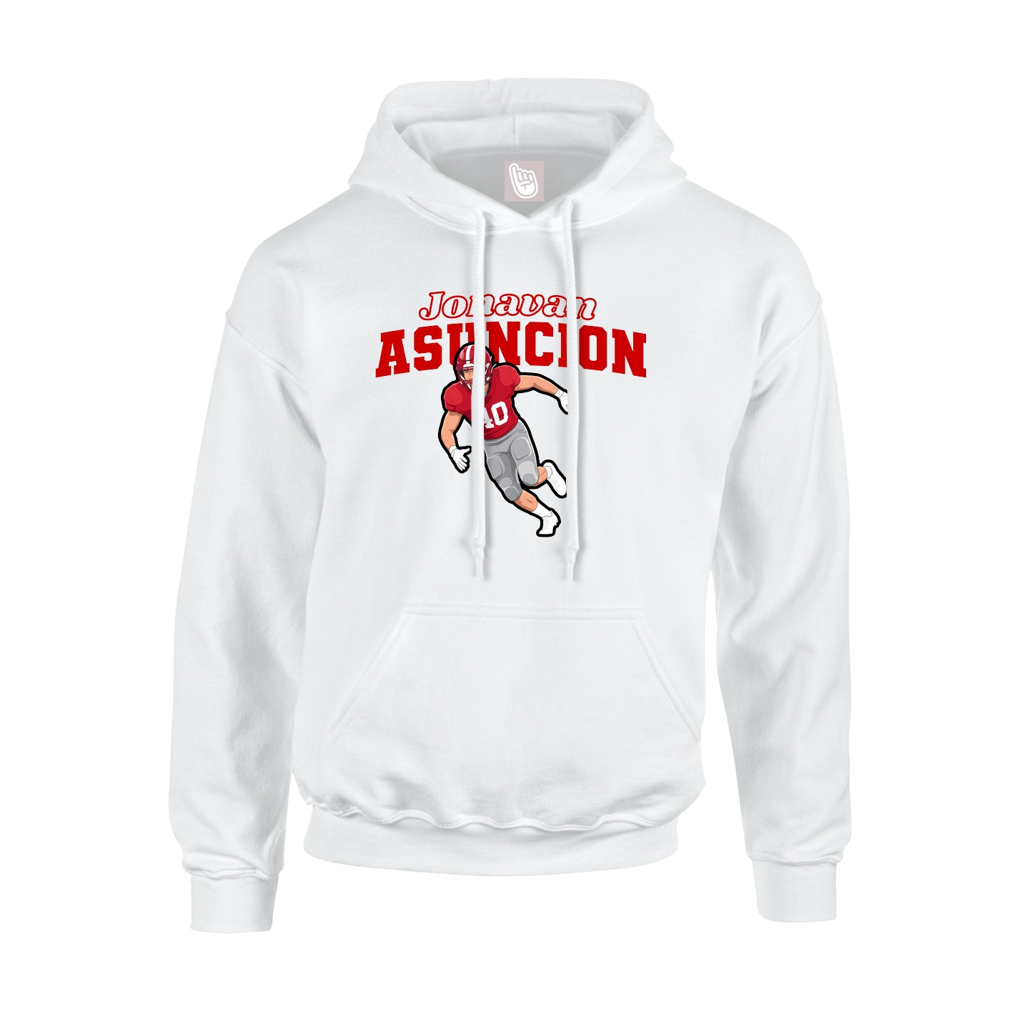 Hoodie — Name Arch in White