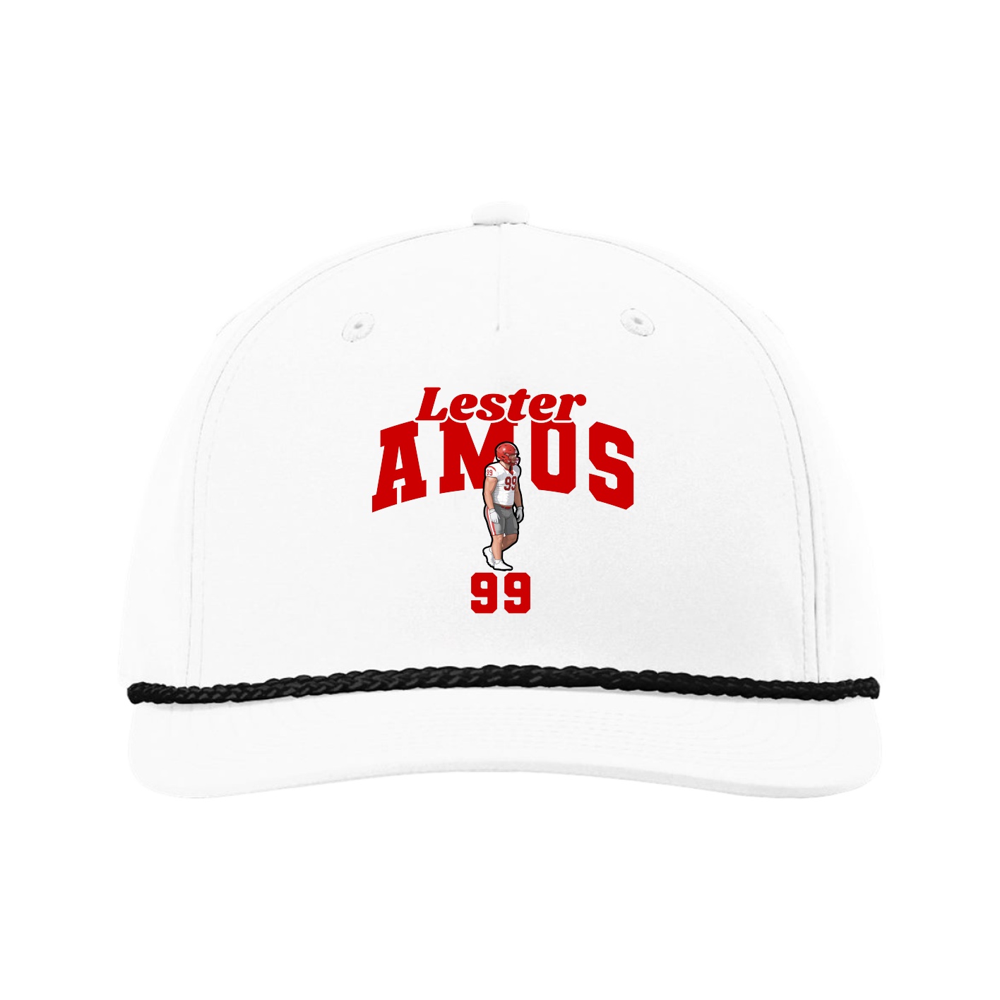 Five-Panel Classic Rope Cap — Signature Arch in White