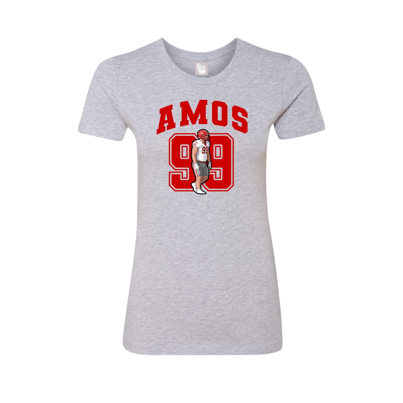 Fitted Women's Tee — Number in Grey