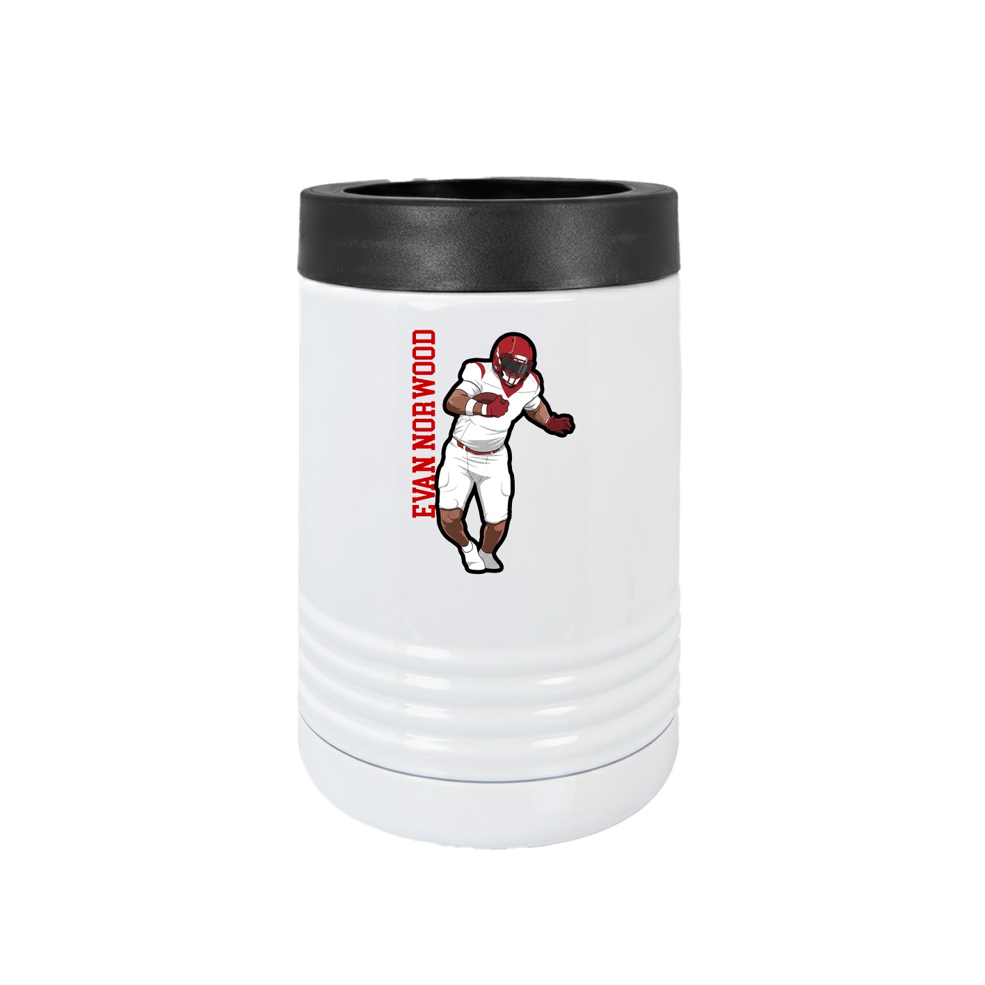 Beverage Holder — Name Vertical in White