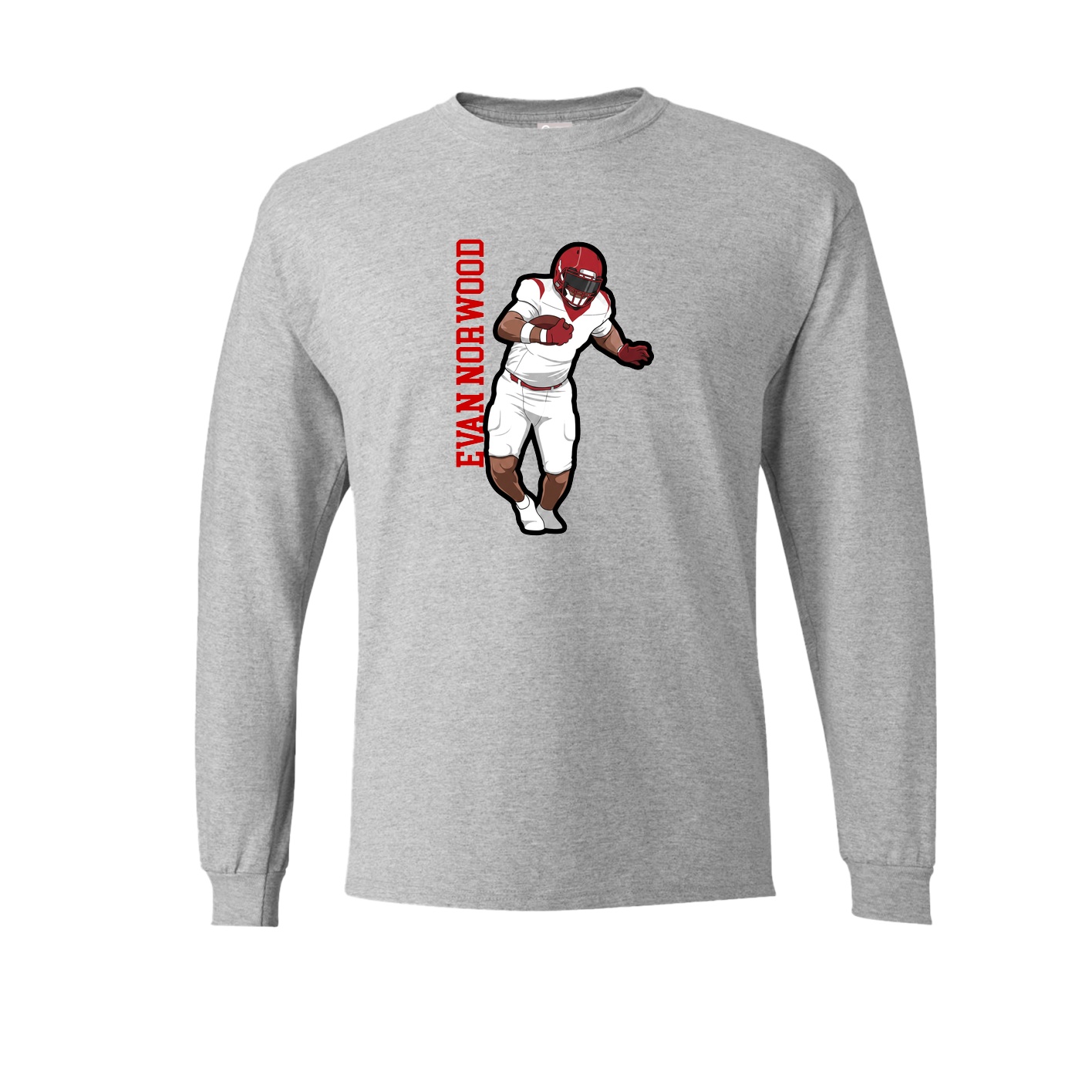 Long Sleeve Tee — Name Vertical in Grey