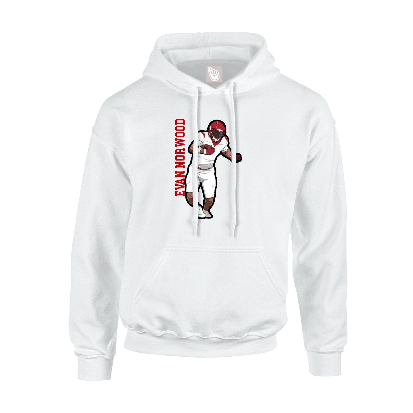 Hoodie — Name Vertical in White