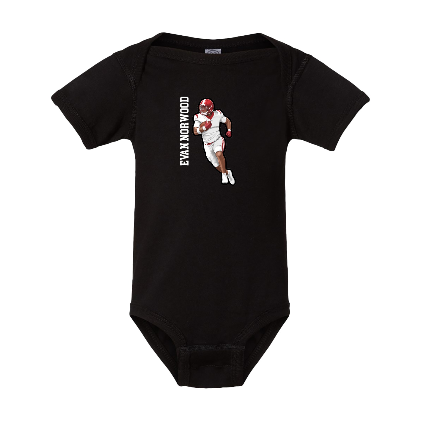 Baby Onesie — Name Vertical in Black