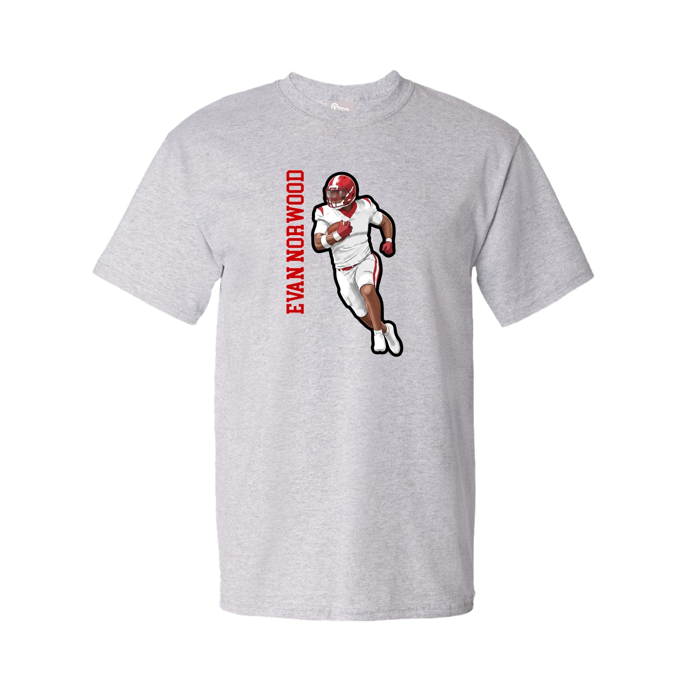 Youth Tee — Name Vertical in Grey