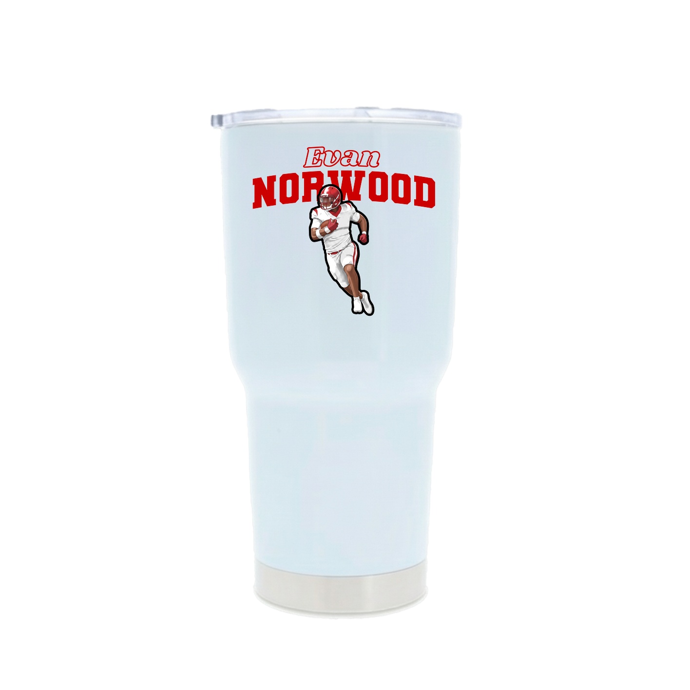 30oz Stainless Steel Tumbler — Name Arch in White