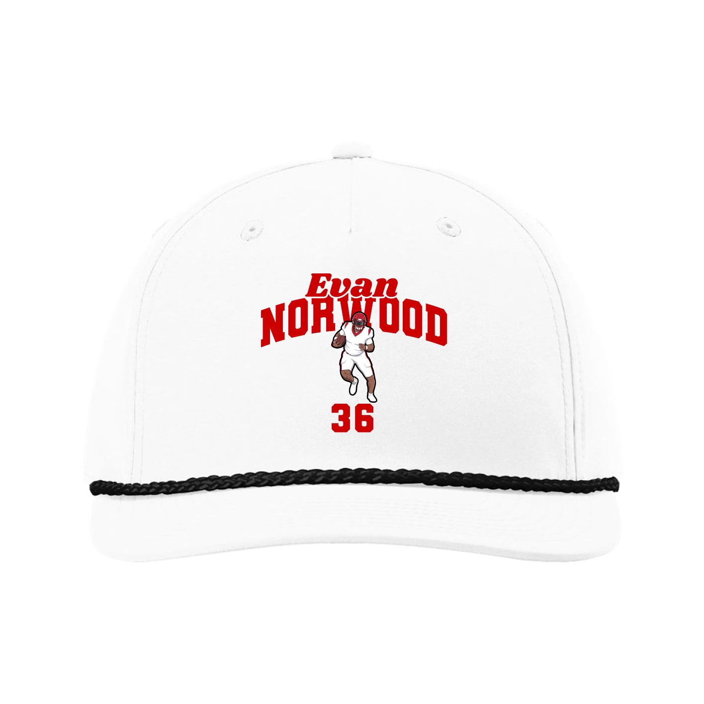 Five-Panel Classic Rope Cap — Signature Arch in White