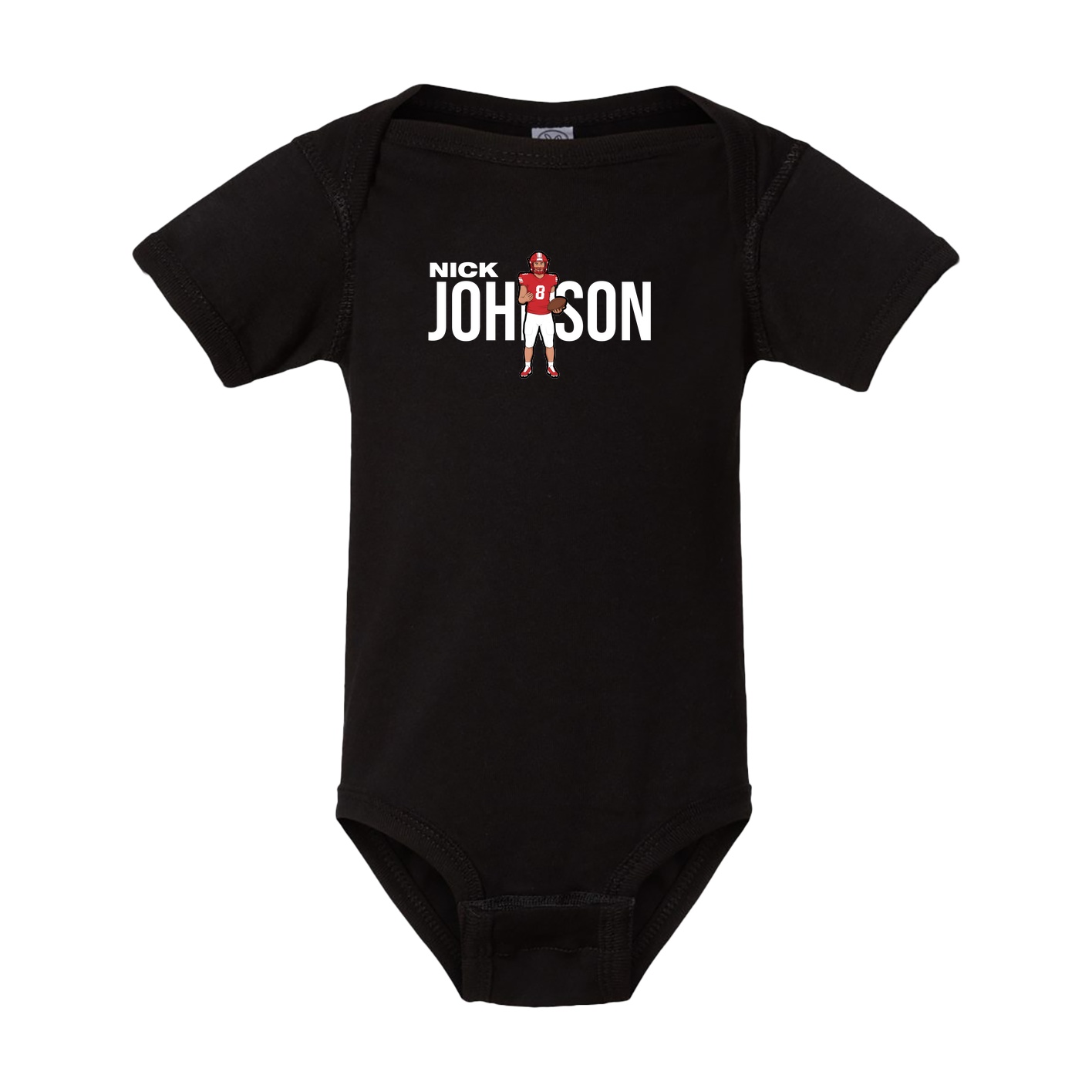 Baby Onesie — Player Name in Black