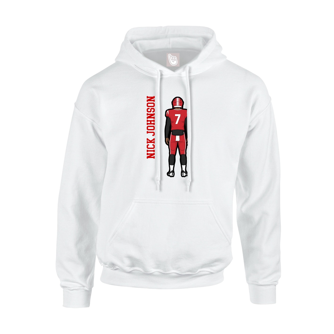 Hoodie — Name Vertical in White