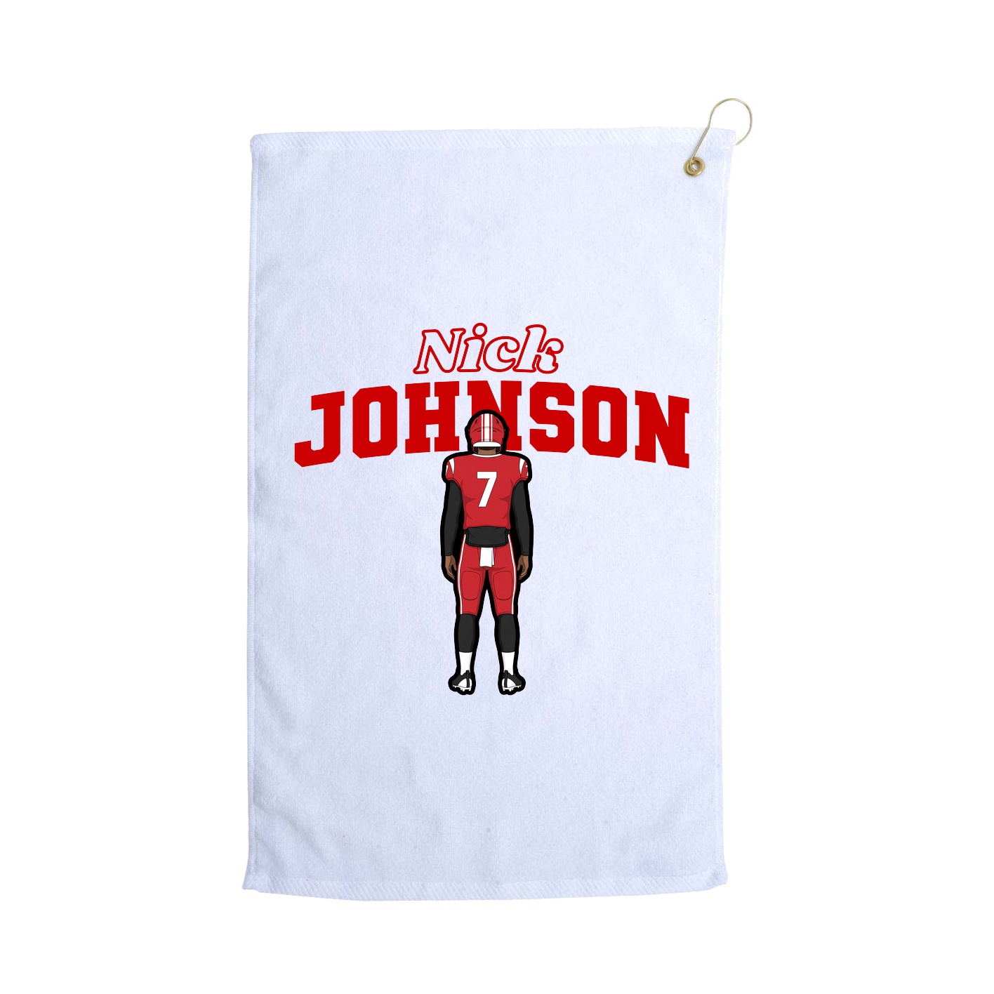 Golf Towel — Name Arch in White