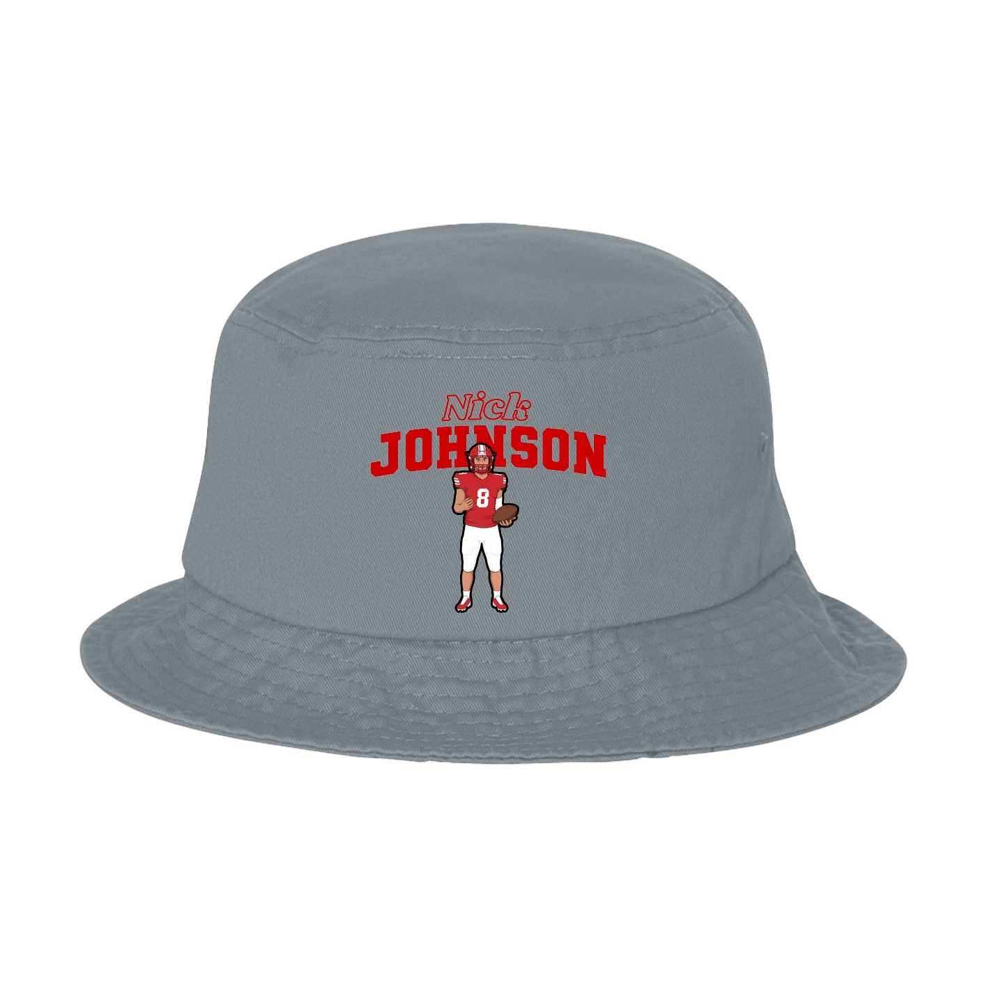 Bucket Cap — Name Arch in Grey