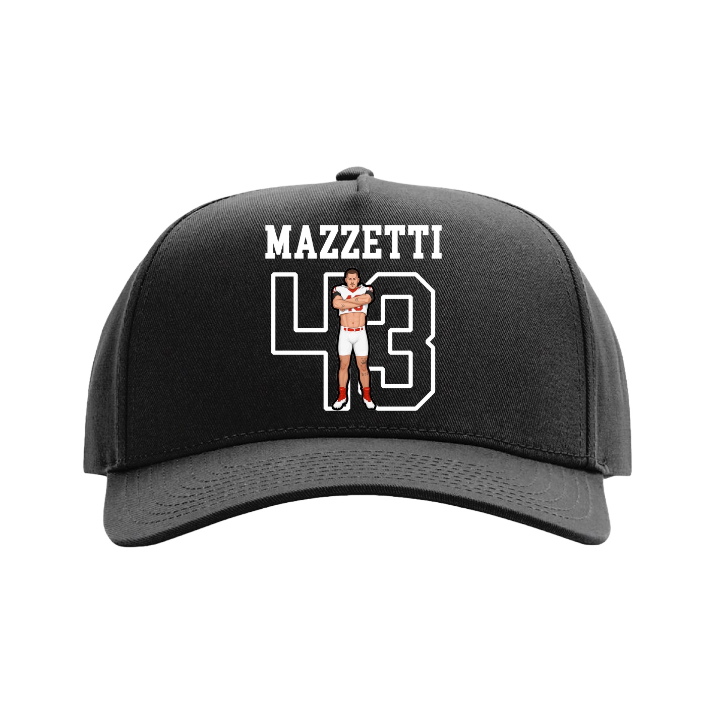 Full Fabric Five-Panel Champ Cap — Shirsey in Black