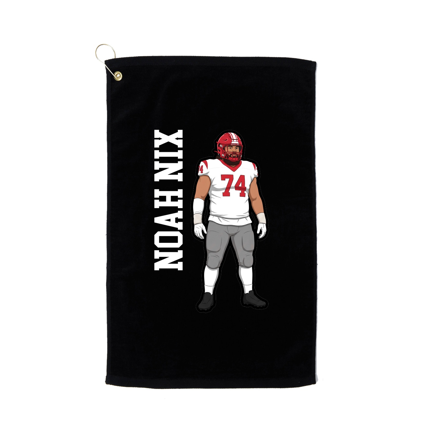 Golf Towel — Name Vertical in Black