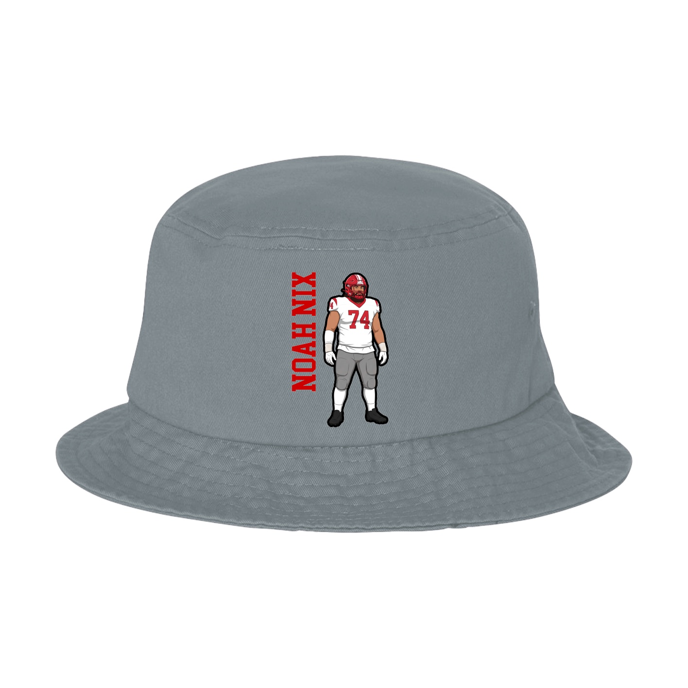 Bucket Cap — Name Vertical in Grey