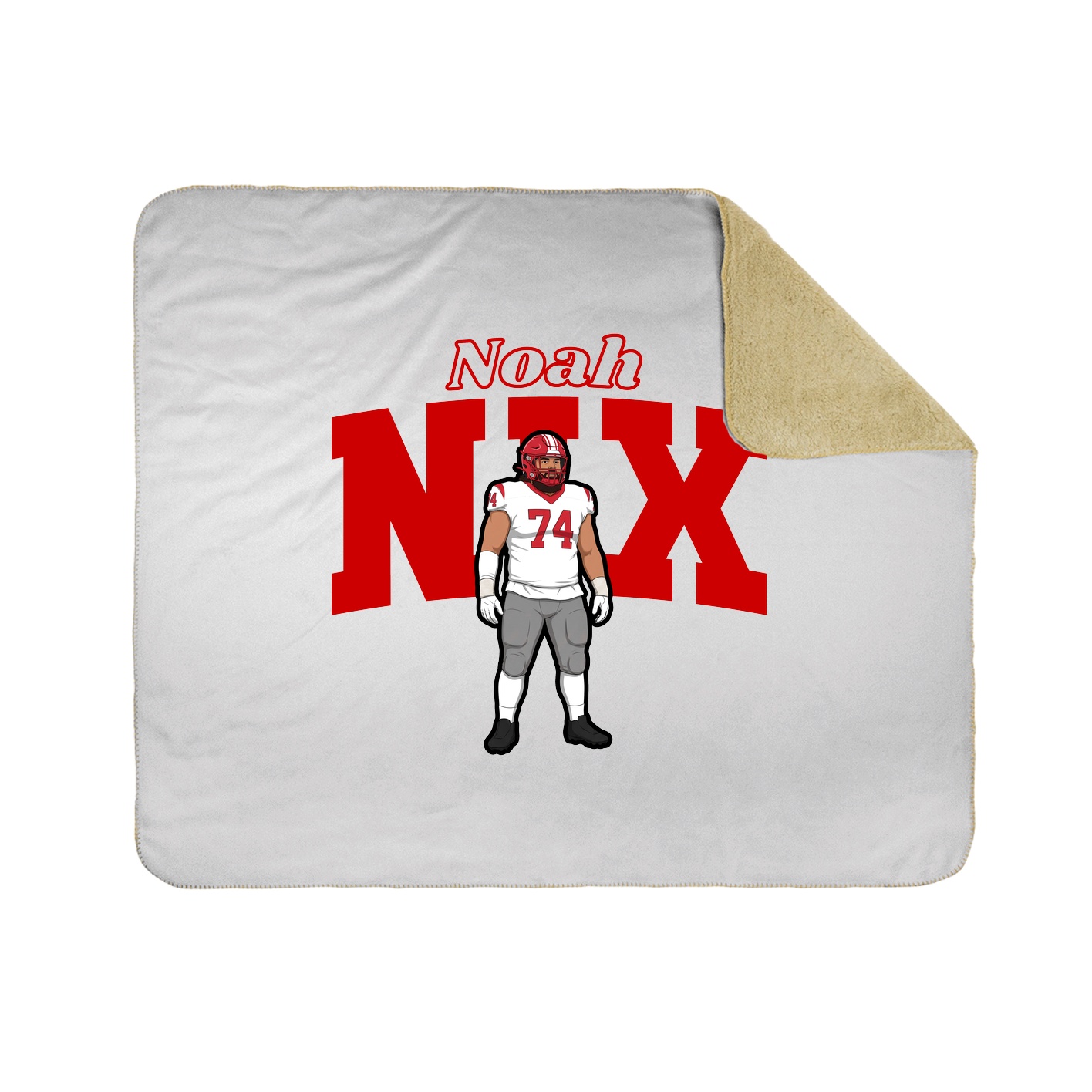 Throw Blanket — Name Arch in White