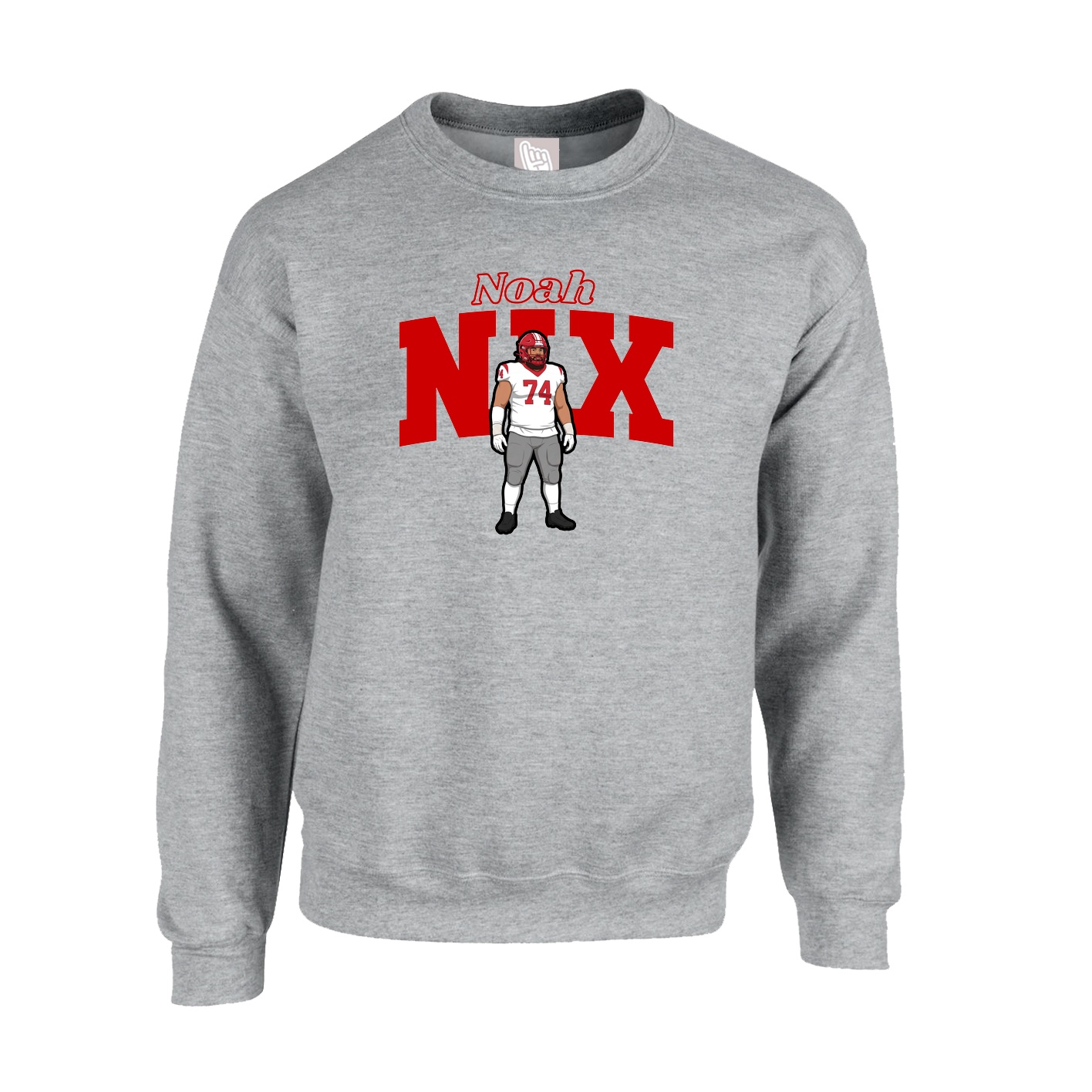 Fleece Crew — Name Arch in Grey