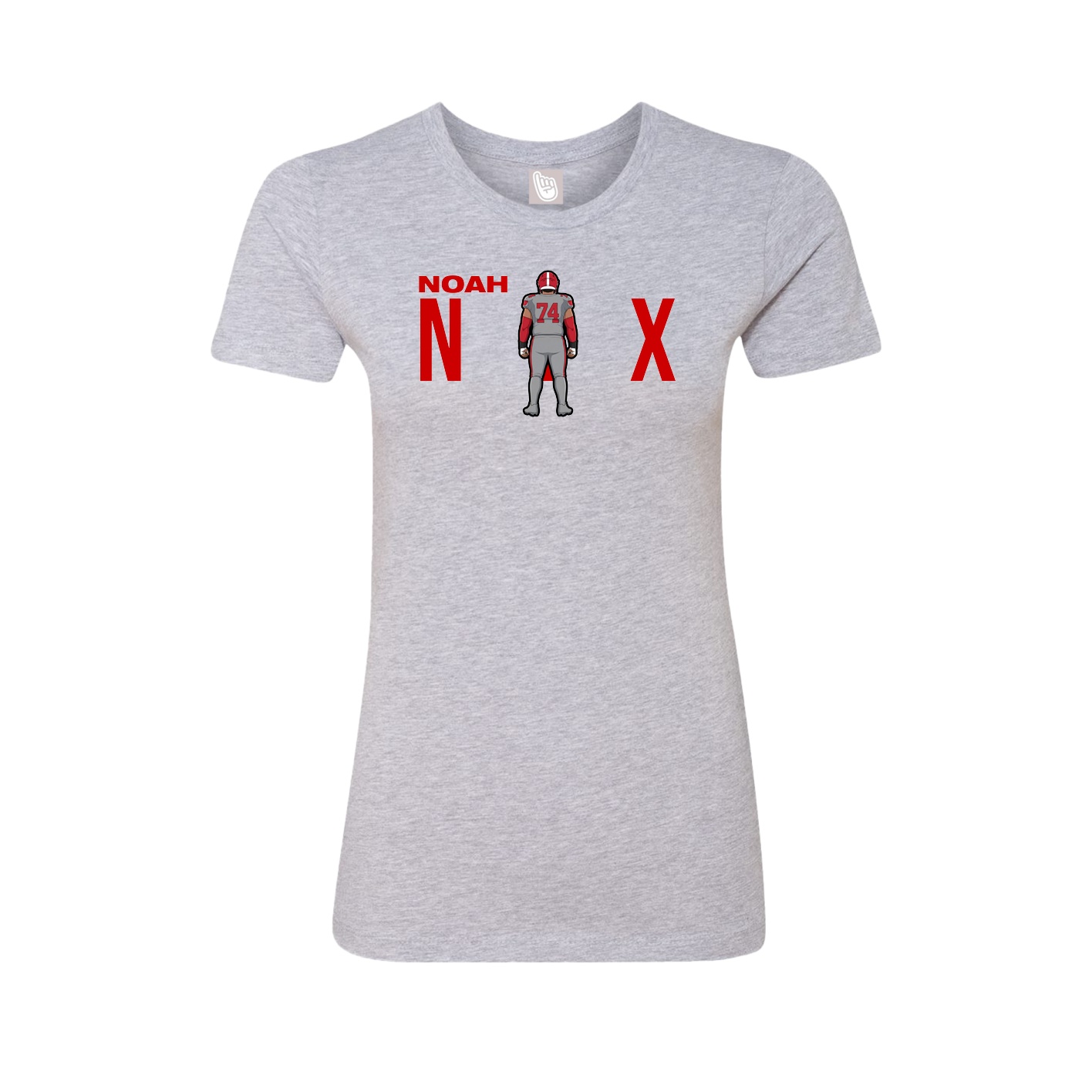 Fitted Women's Tee — Player Name in Grey