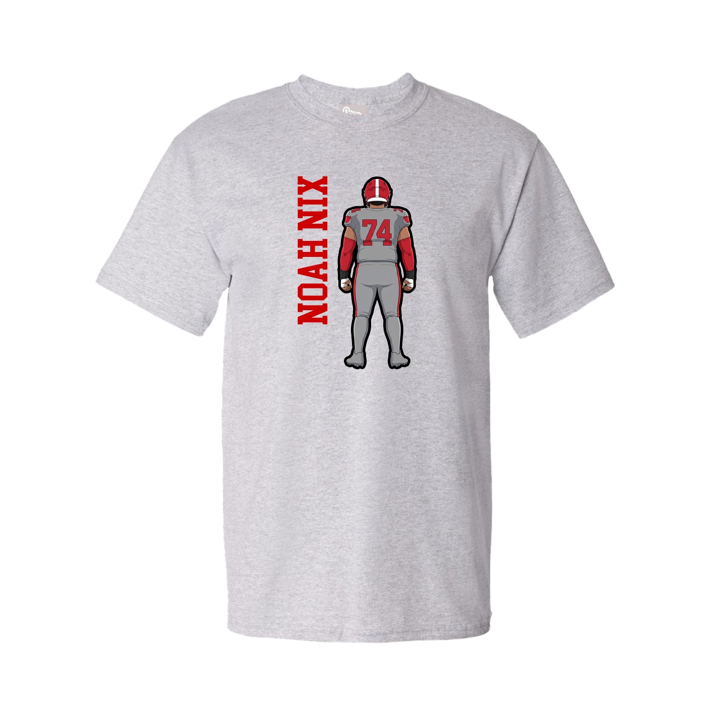 Tee — Name Vertical in Grey