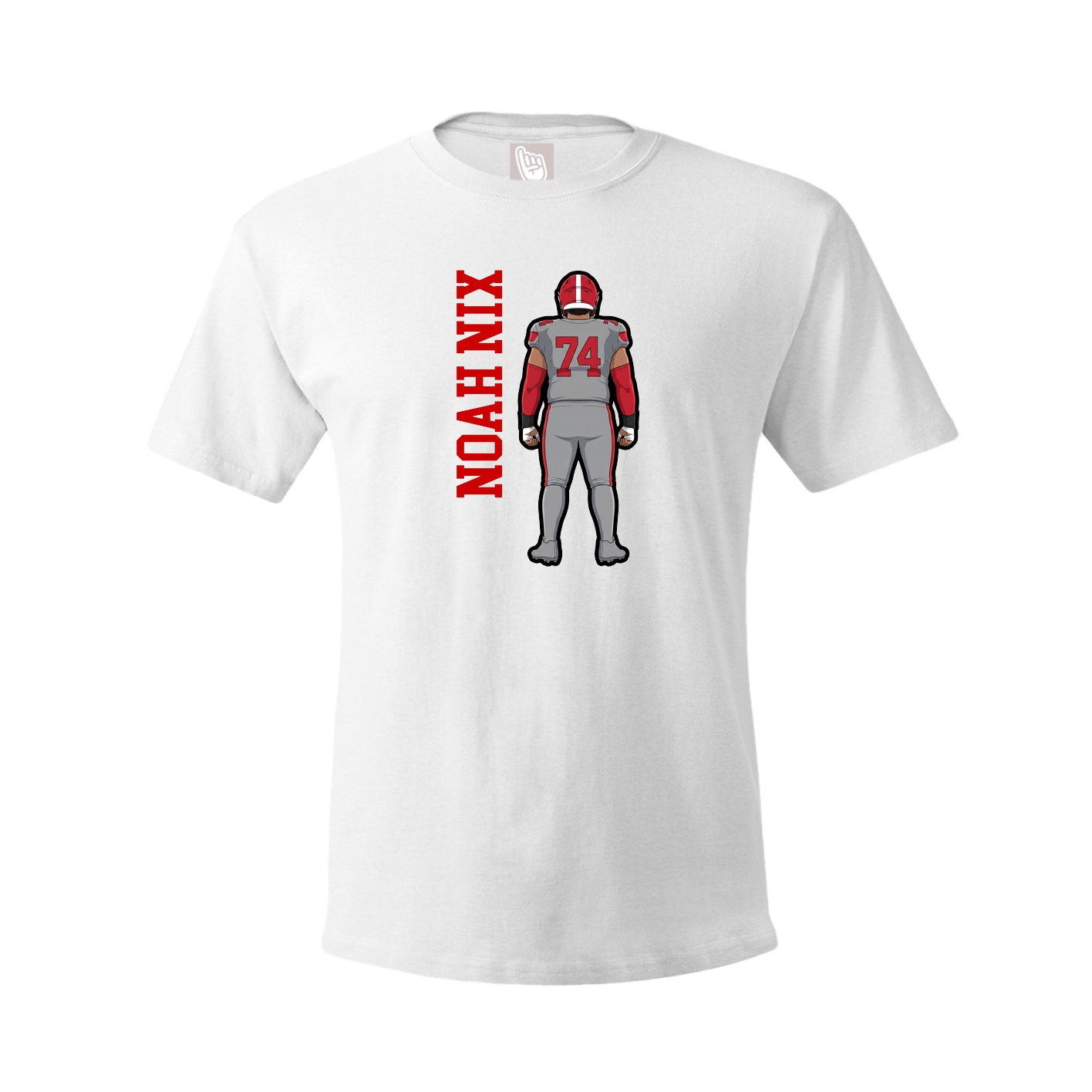 Youth Tee — Name Vertical in White