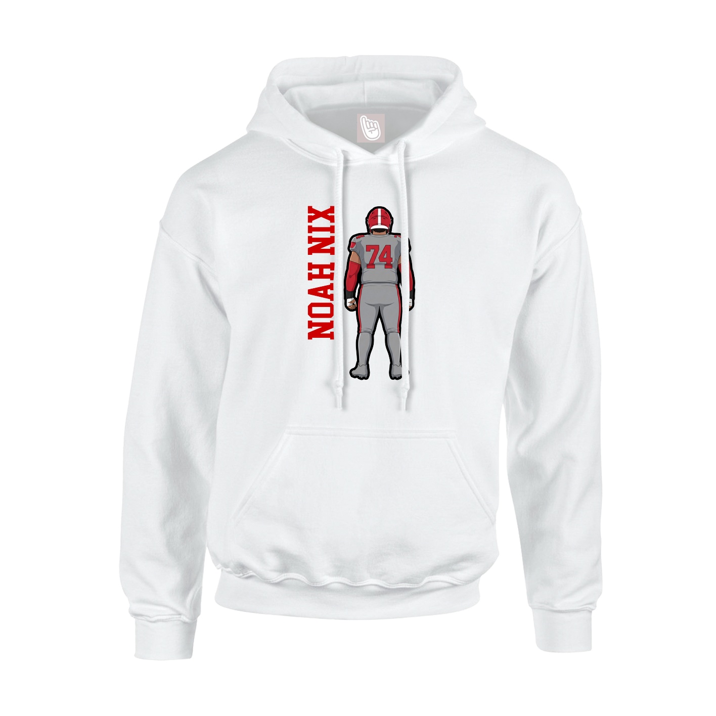 Youth Hoodie — Name Vertical in White