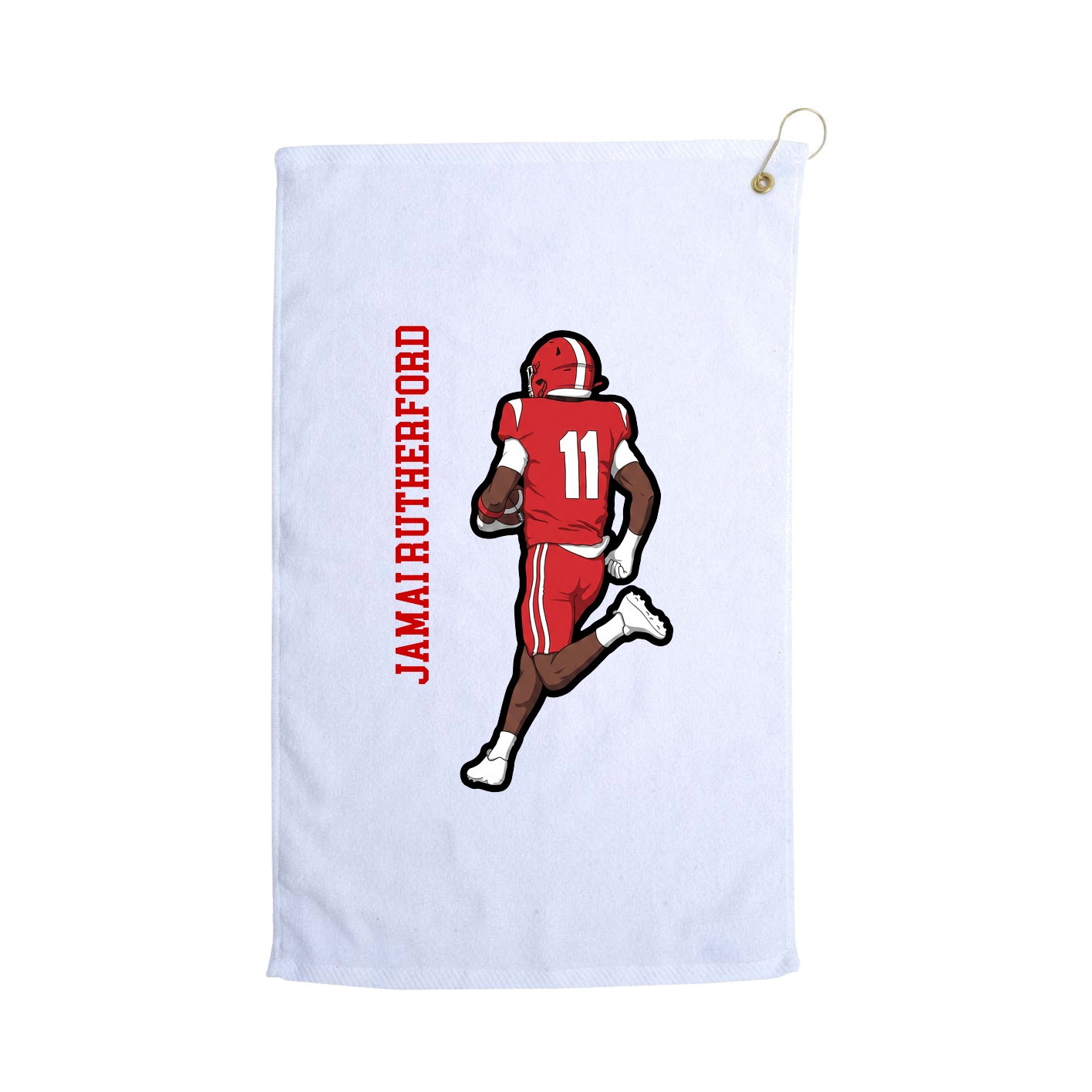 Golf Towel — Name Vertical in White