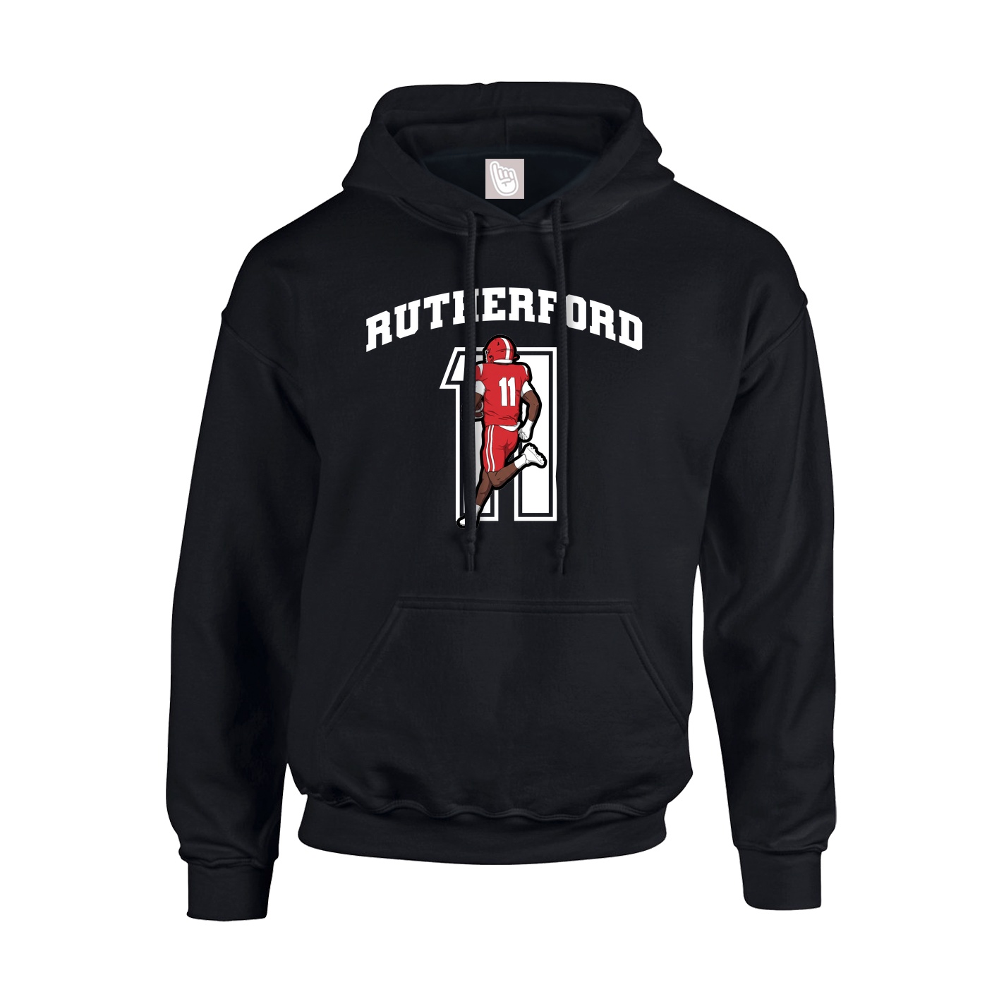 Youth Hoodie — Number in Black