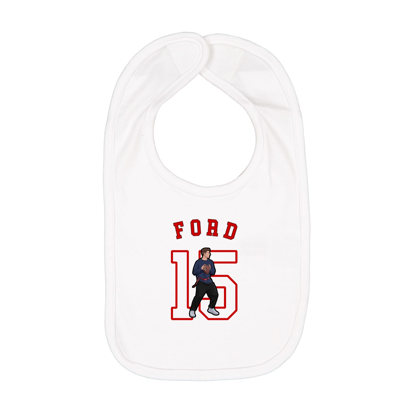 Infant Bib — Shirsey Arch in White