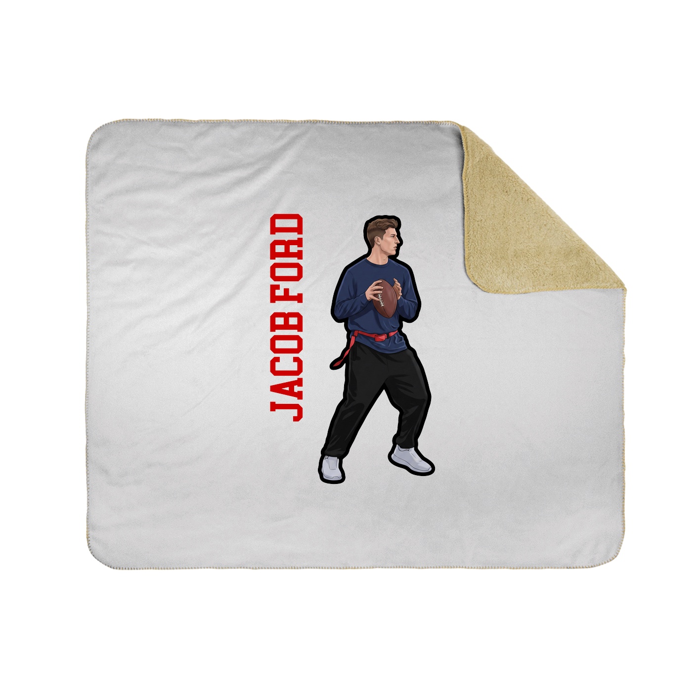 Throw Blanket — Name Vertical in White