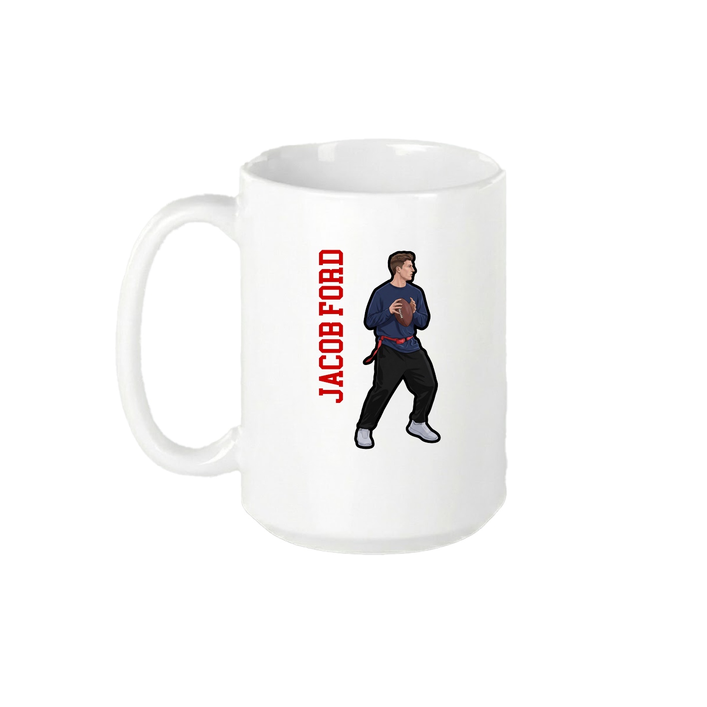 15oz Coffee Mug — Name Vertical in White