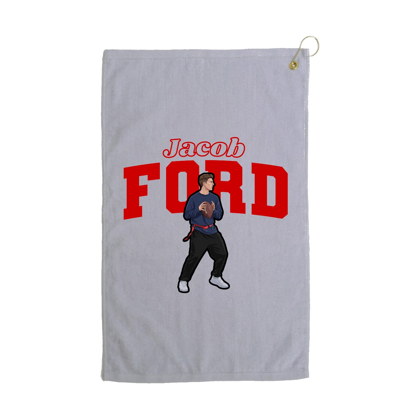 Golf Towel — Name Arch in Grey
