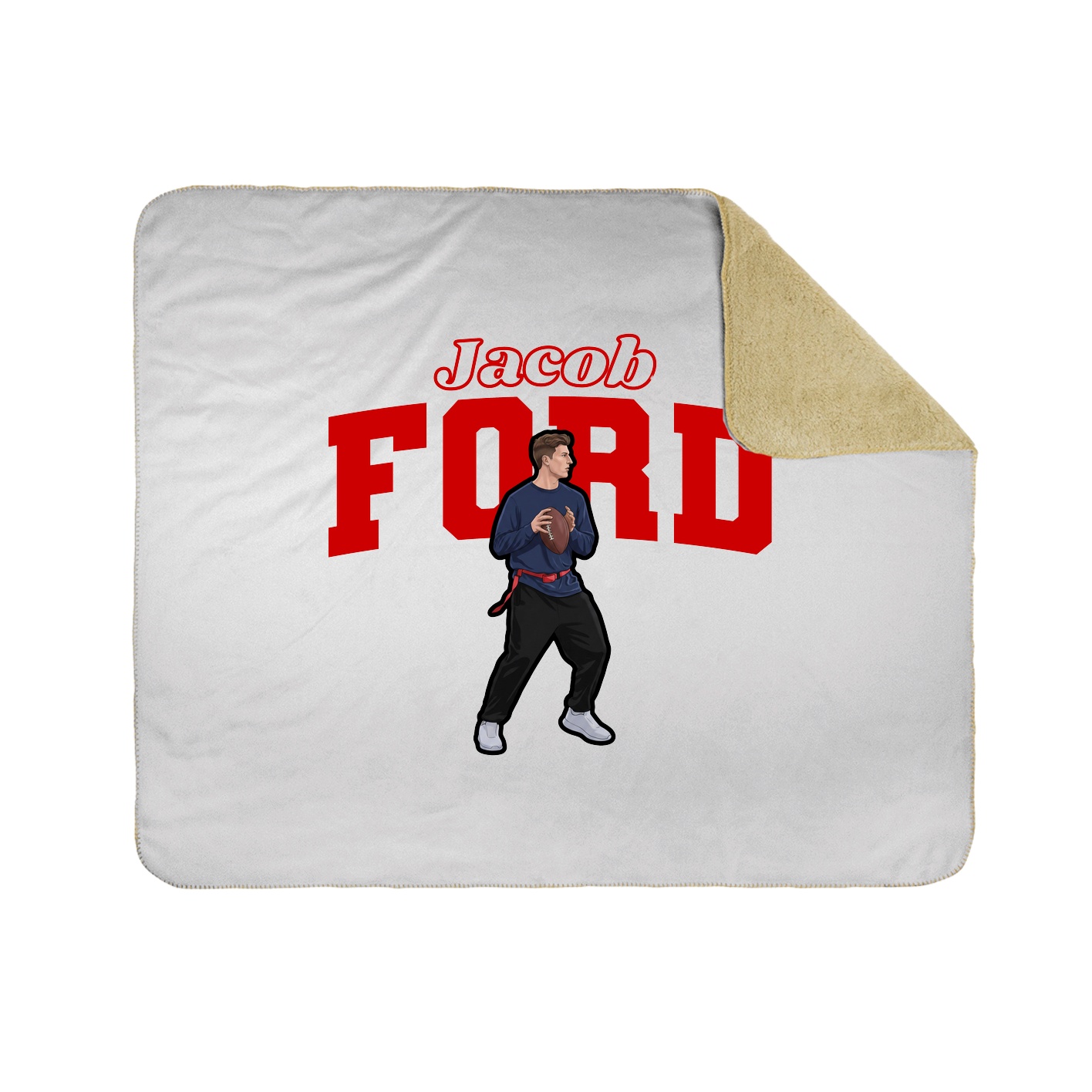 Throw Blanket — Name Arch in White