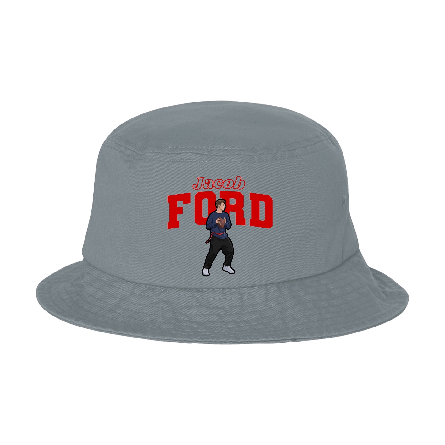 Bucket Cap — Name Arch in Grey