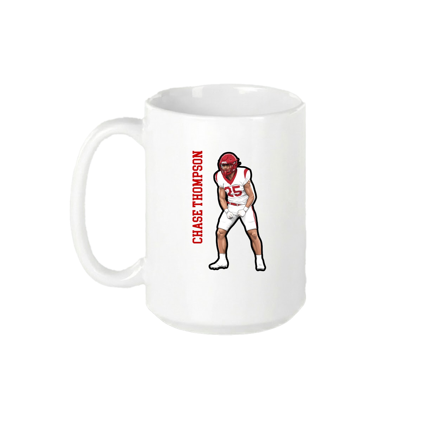15oz Coffee Mug — Name Vertical in White