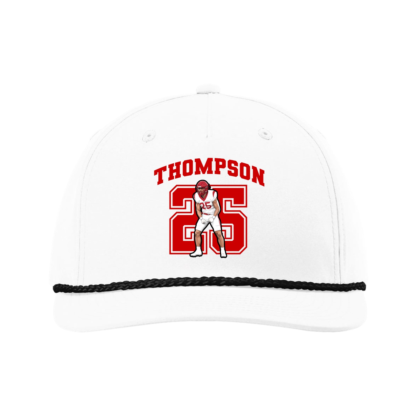 Five-Panel Classic Rope Cap — Number in White
