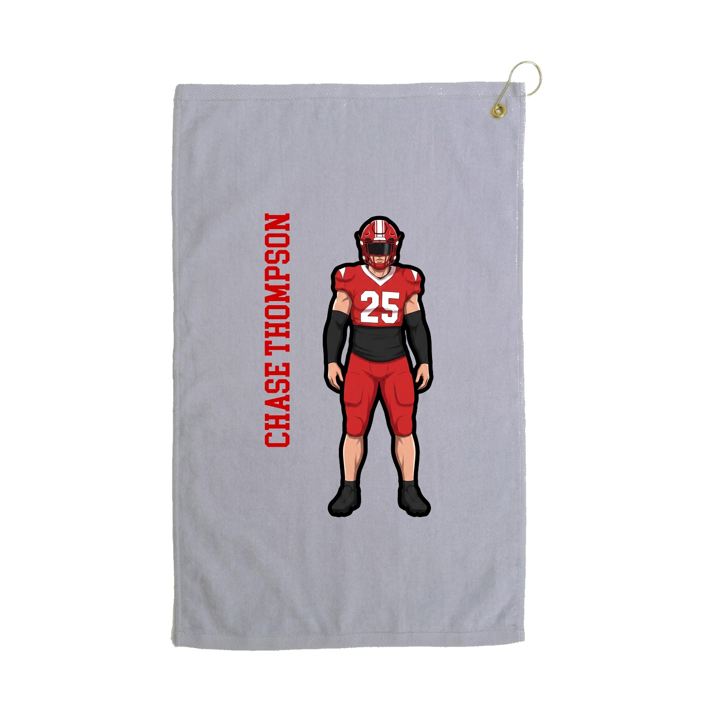 Golf Towel — Name Vertical in Grey