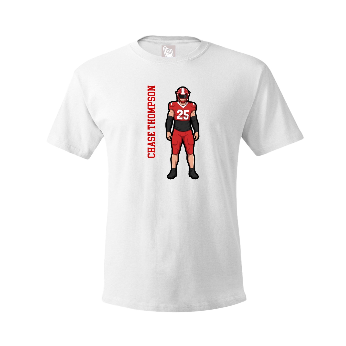 Youth Tee — Name Vertical in White