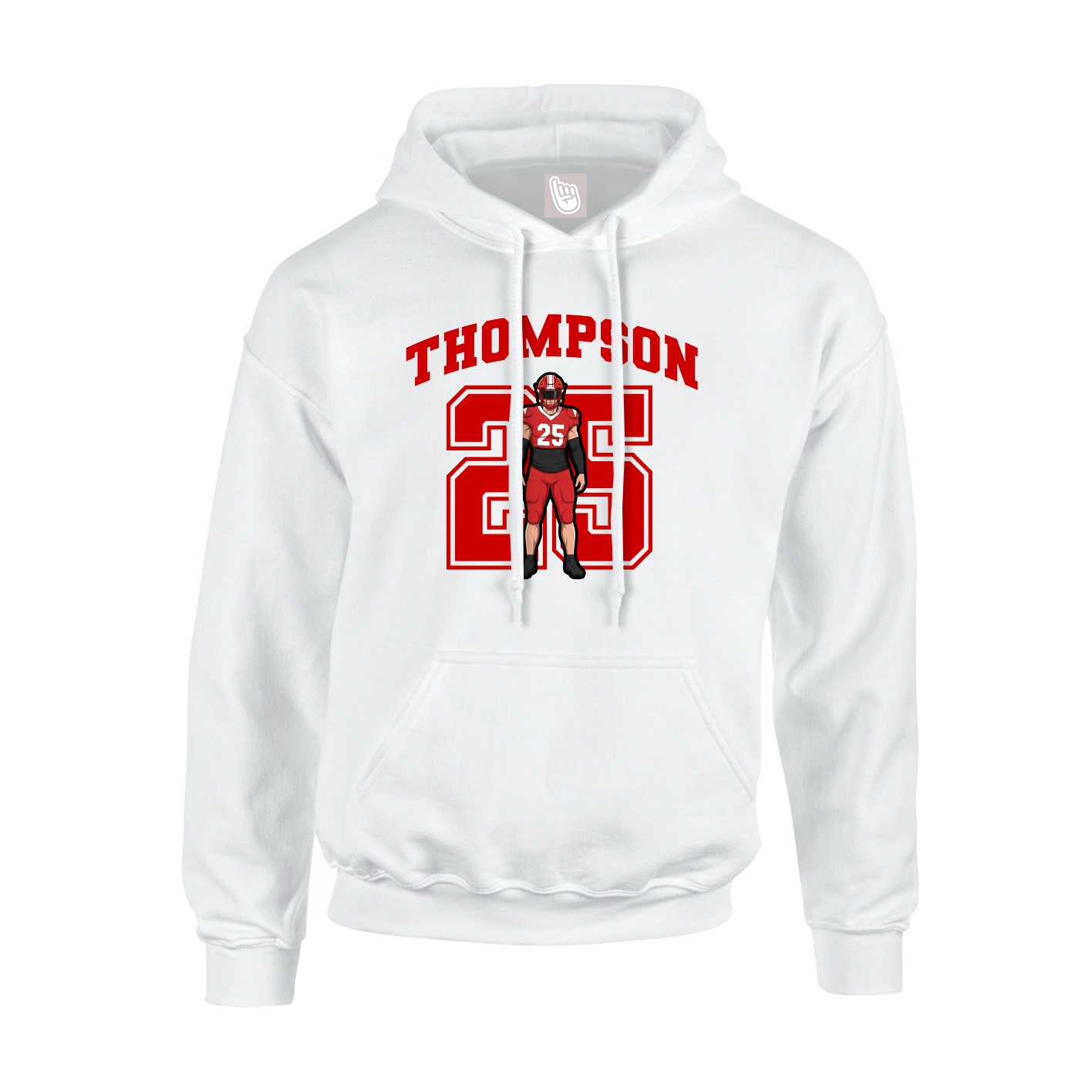 Youth Hoodie — Number in White