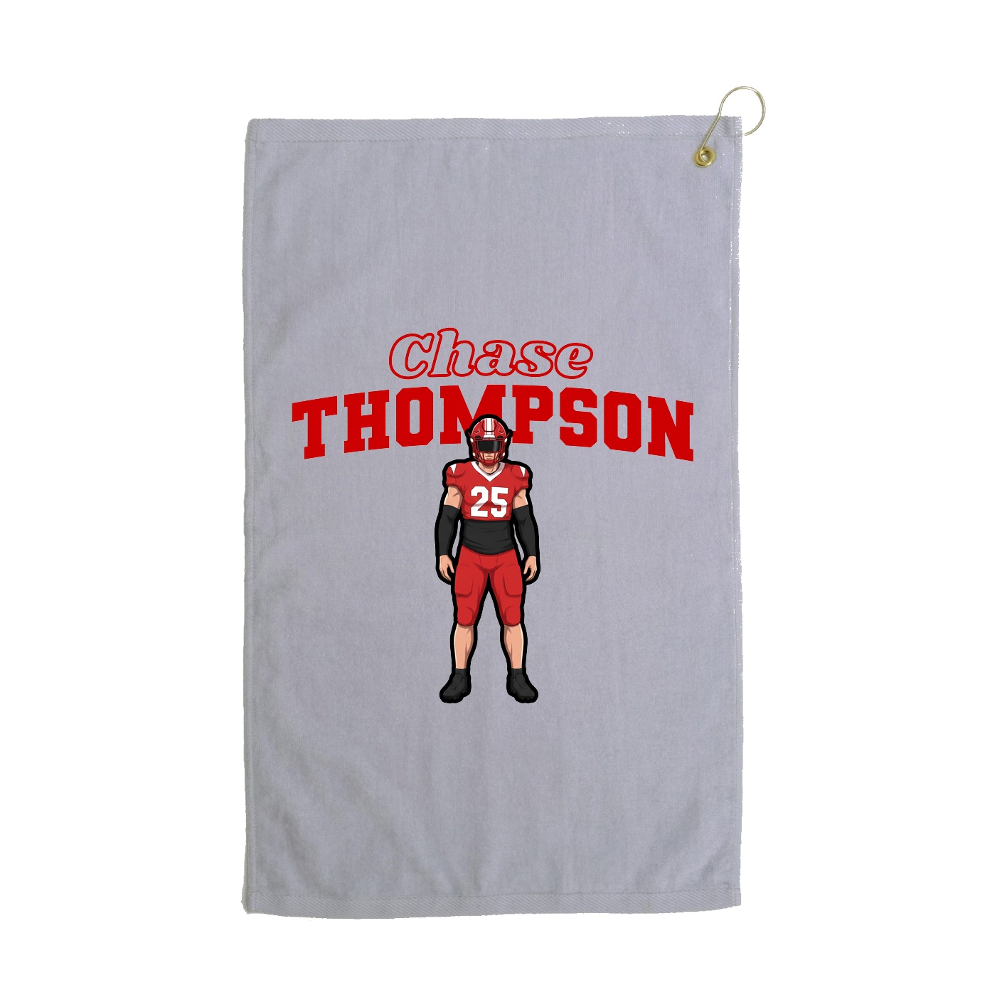 Golf Towel — Name Arch in Grey