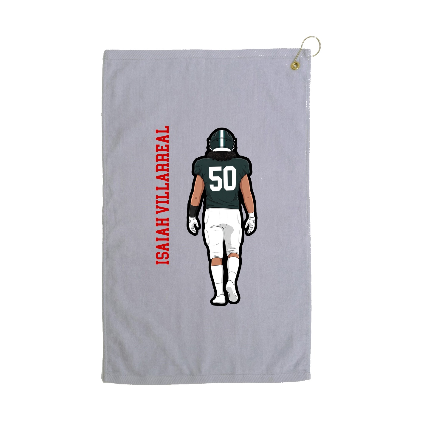Golf Towel — Name Vertical in Grey
