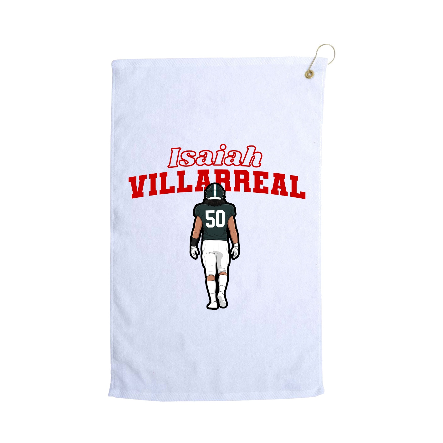 Golf Towel — Name Arch in White