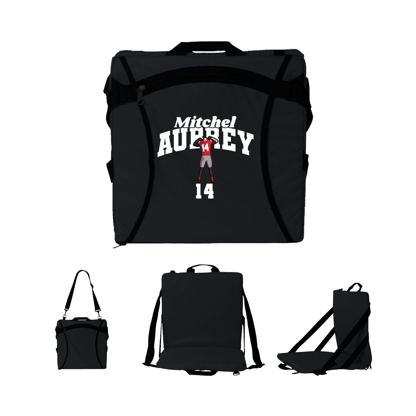 Folding Stadium Seat — Signature Arch in Black