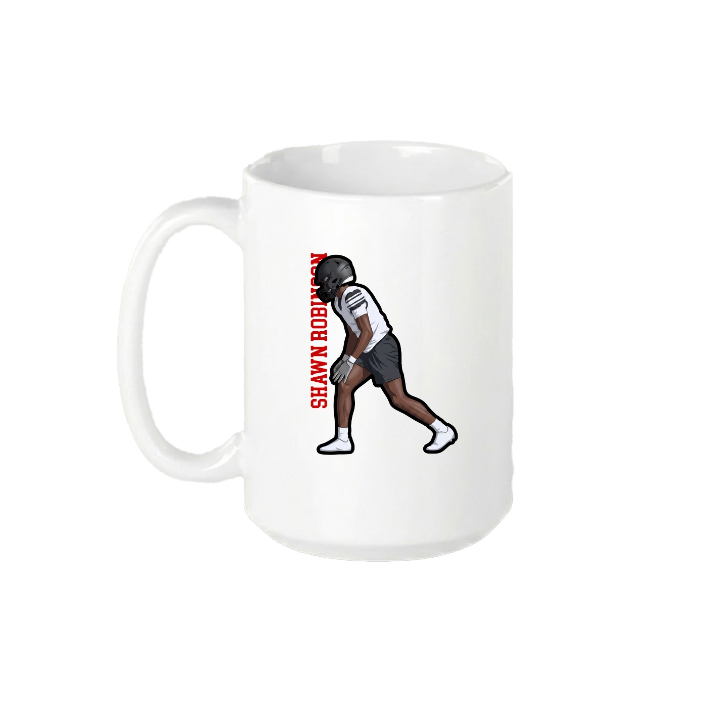 15oz Coffee Mug — Name Vertical in White