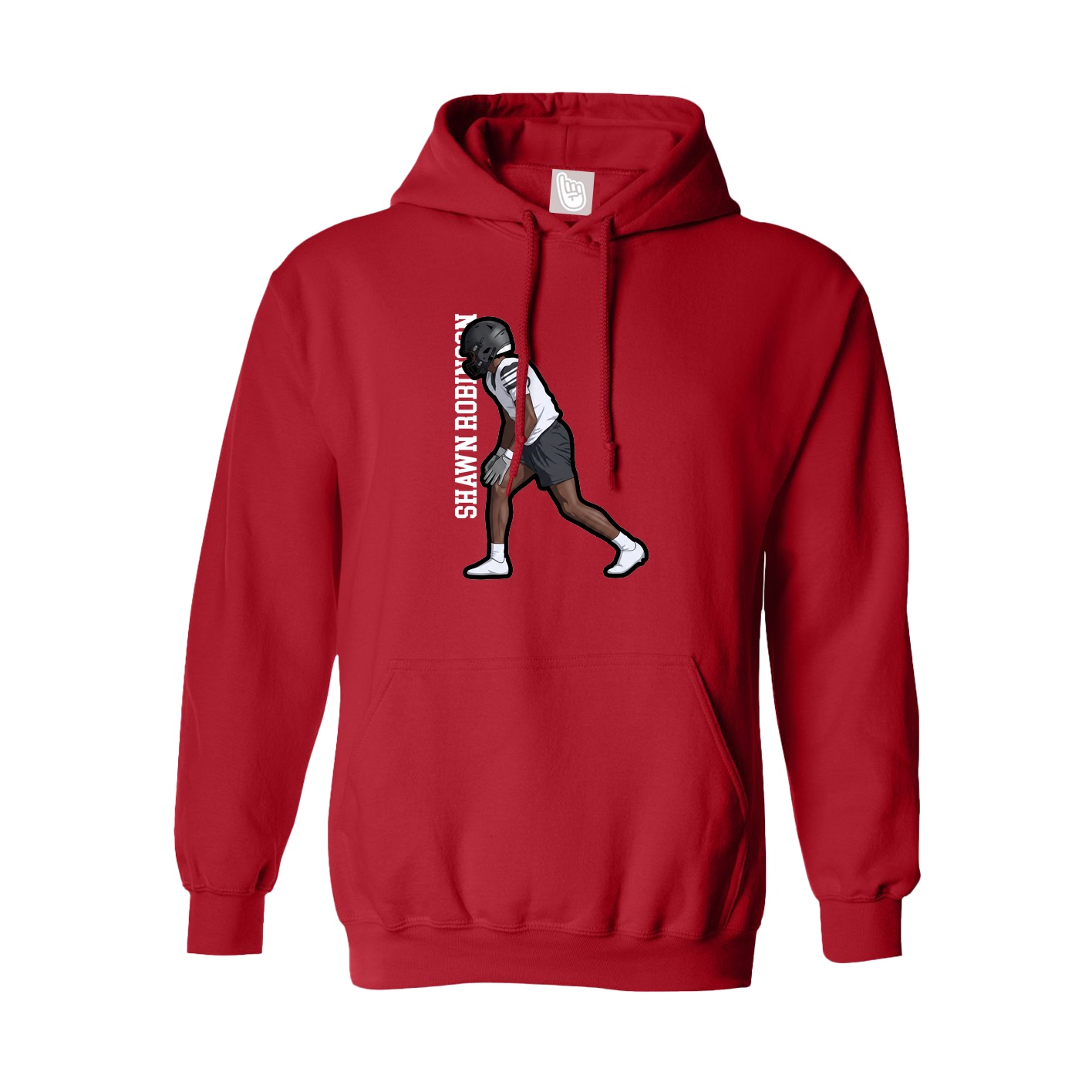 Youth Hoodie — Name Vertical in Red