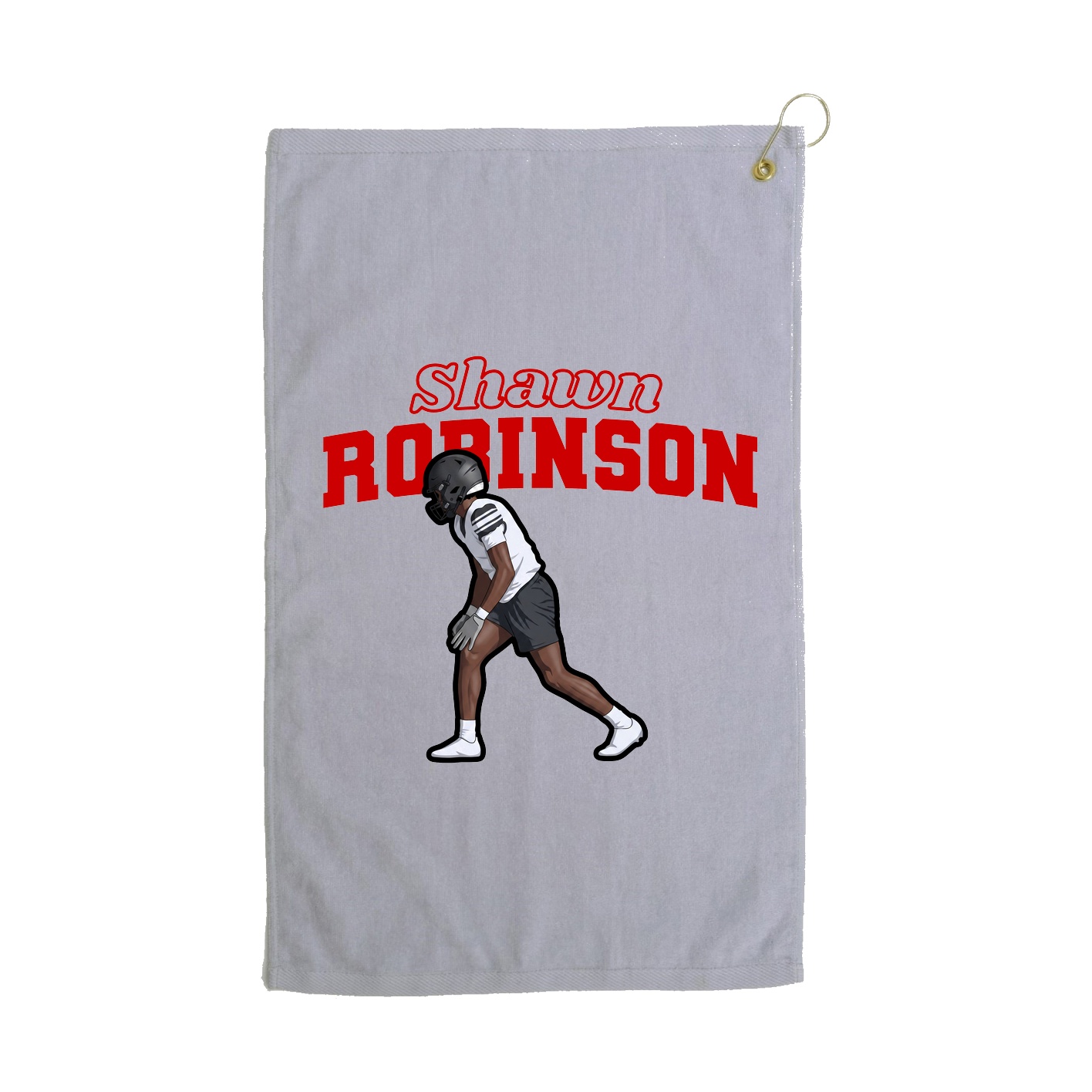 Golf Towel — Name Arch in Grey