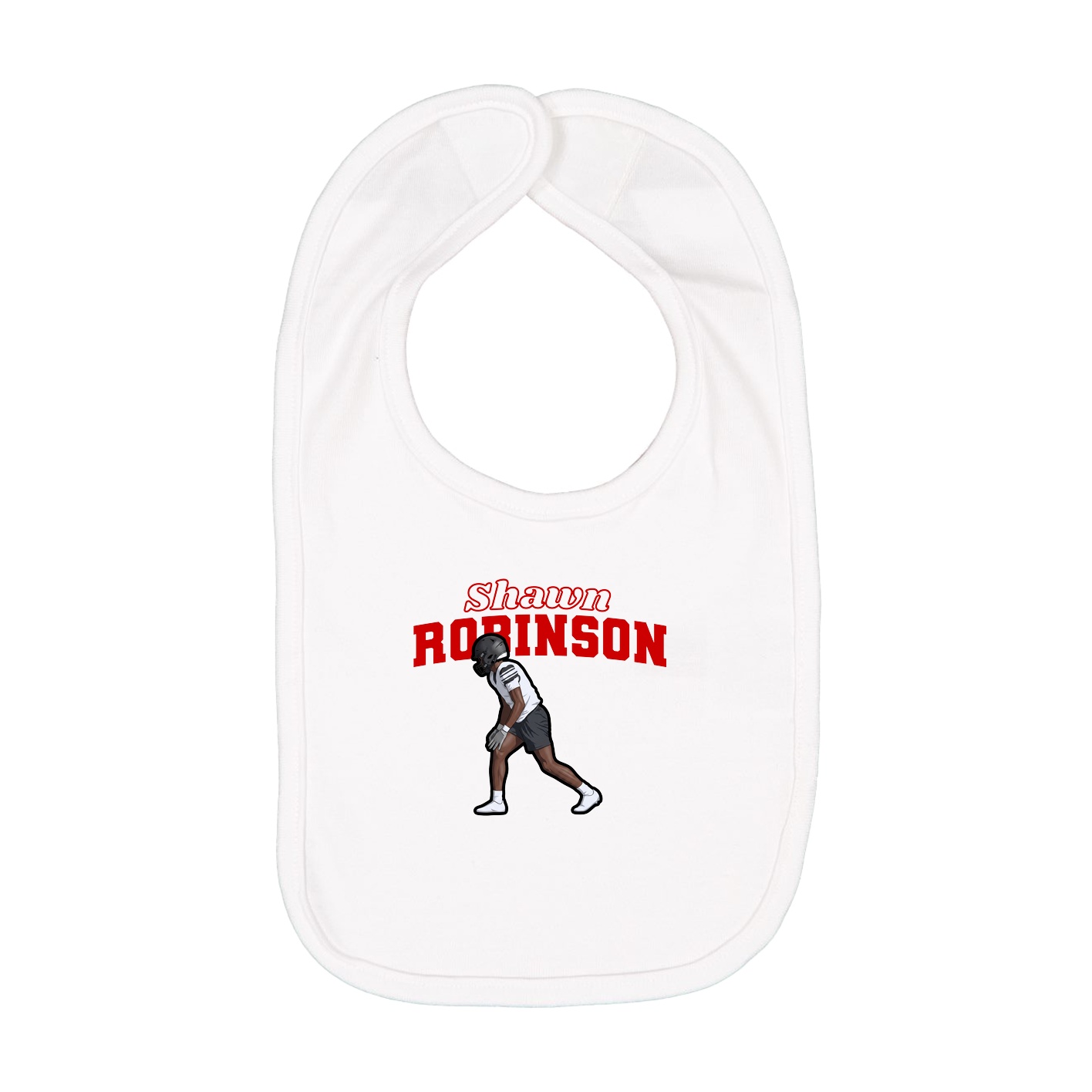 Infant Bib — Name Arch in White