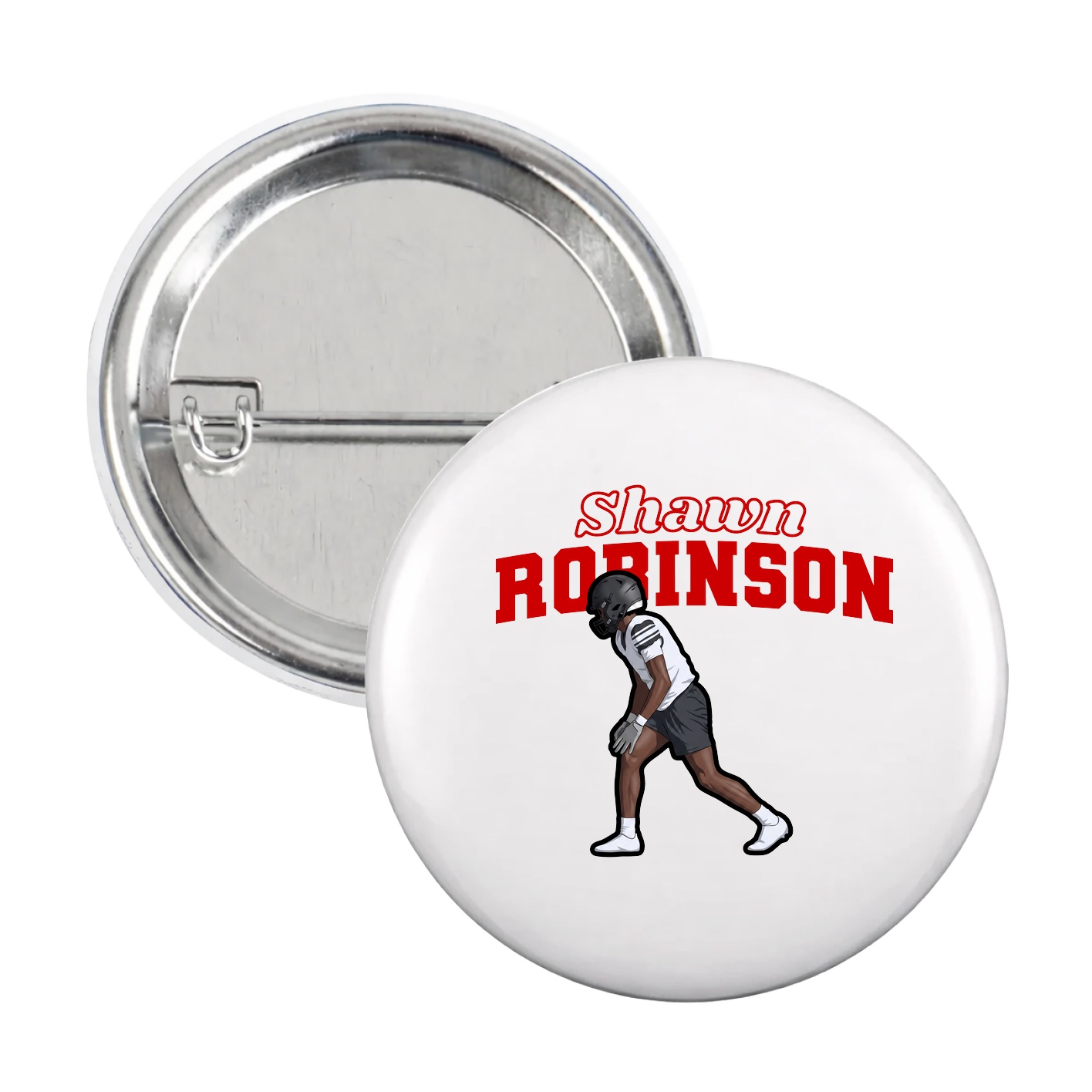 Game Day Button — Name Arch in White
